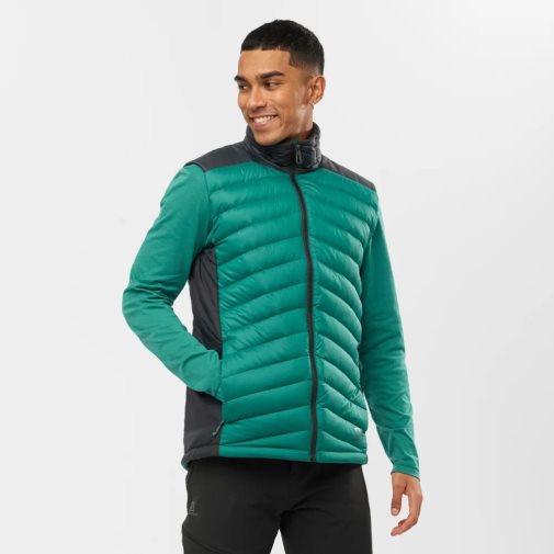 Green Salomon Essential Xwarm Down Men's Insulated Vests | PH 83049G